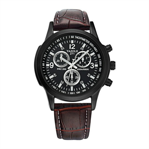 Mirar YAZOLE - Reloj de cuarzo para hombre, exquisito reloj de pulsera para hombre con bloqueo de luz azul, cristal mineral, tiempo preciso, puntero luminoso, 3 ATM, relojes de negocios a prueba de ag YAZOLE Mirar