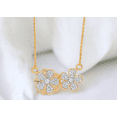 thumbnail image 3 of KEEVA JEWELS 0.95 Carat F-G/VS Round Lab Grown Diamond Double Flower Pendant Necklace for Women, 18-Inch Chain, Made in Yellow Gold Plated Silver., 3 of 4