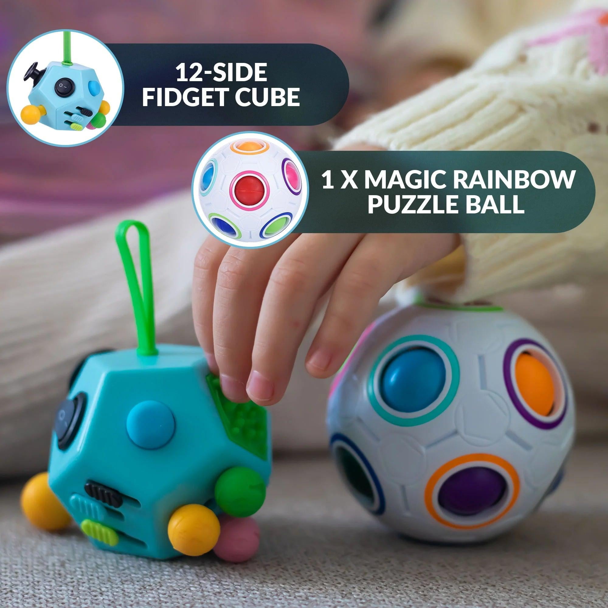 2 Pack Cube Dodecagon Multifunctional Sensory Fidget Stress Relief Toys for Adults and Kids Calm And Sensory Stimulation