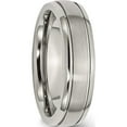 thumbnail image 4 of Titanium Brushed And Polished 6mm Grooved Edge Band (Size 8.5) Made In China tb27-8.5, 4 of 5