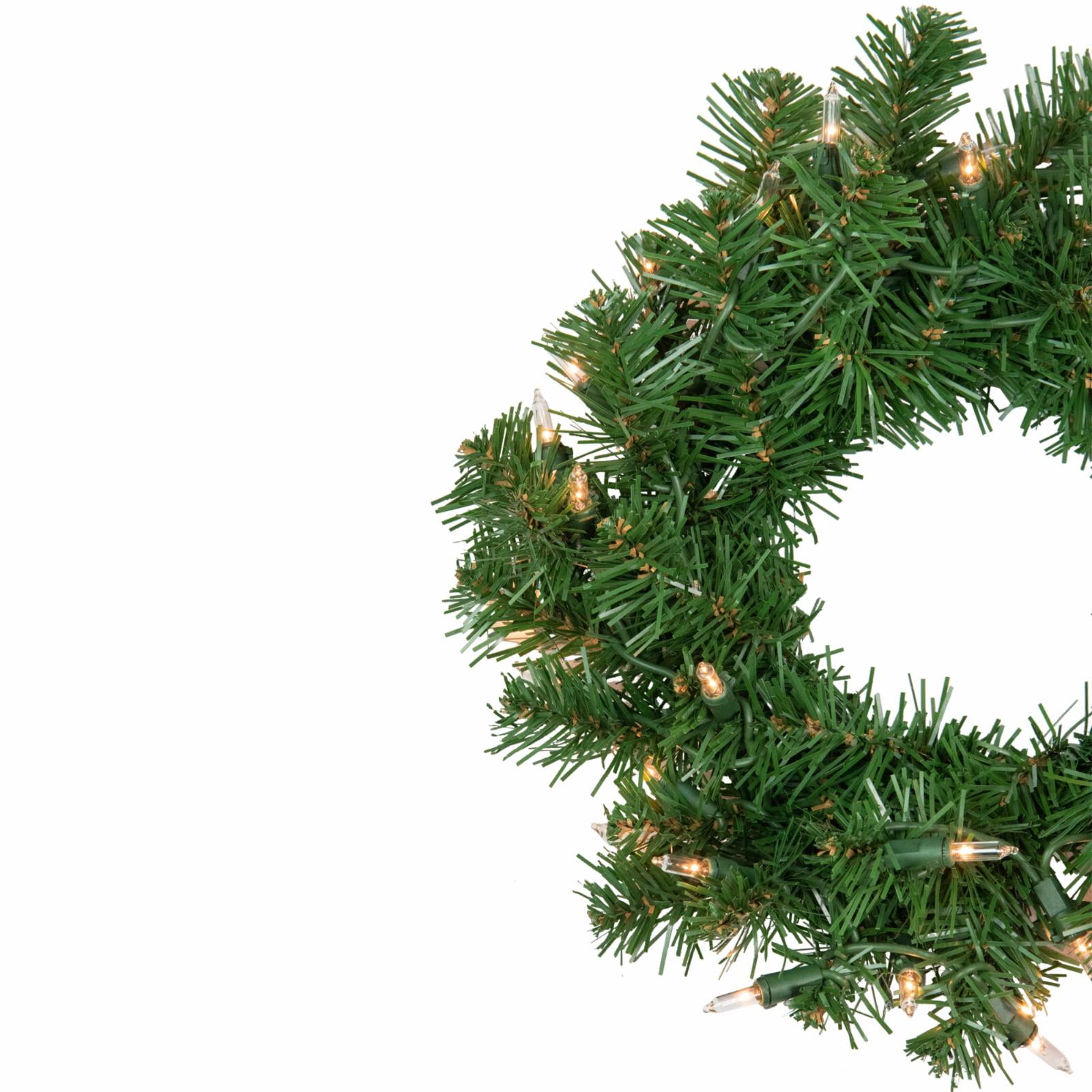 Northlight Pre-Lit Deluxe Dorchester Pine Artificial Christmas Wreath with Clear Lights