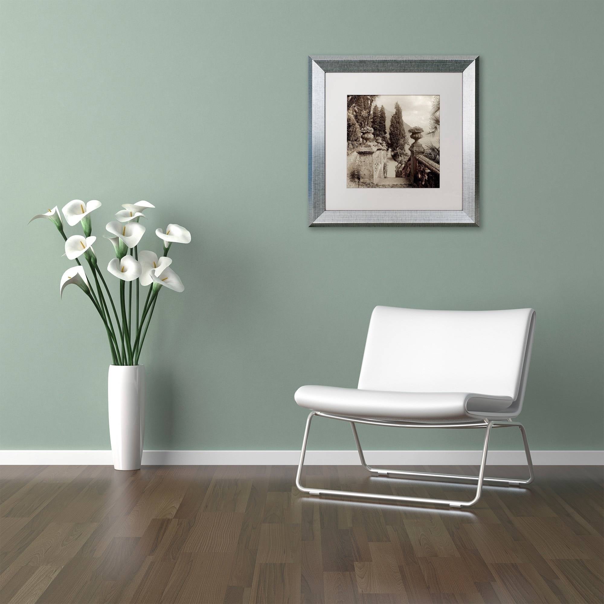 Trademark Fine Art "Lombardy VIII" Canvas Art by Alan Blaustein, White Matte, Silver Frame