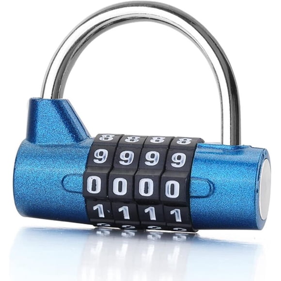 Digit Combination Lock, Gym Locker Lock, Resettable Heavy Duty Lock, U-Shaped Security Code Lock(Blue)