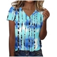 thumbnail image 3 of Craaazy Women's Casual Blouses V-Neck Loose Fit Slim Floral Printed Short Sleeve Tunic Tops Comfortable Summer Shirts for Work Gifts, 3 of 5