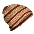 thumbnail image 1 of African Unisex Beanie, Native Culture, Hiking Outdoors, Ruby Peach Black, by Ambesonne, 1 of 1