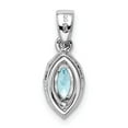 thumbnail image 4 of Sterling Silver Marquise Light Blue Stone Pendant Necklace for Women with Clear Halo Accents, Elegant Timeless Jewelry for Formal or Everyday Wear, 4 of 6