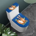 thumbnail image 3 of HELLHERO Cat Durable Set of 2 Bathroom Toilet Lid Cover, Stretch Elastic Fabric Toilet Seat Cover Replacement & Elastic Installation, Washable, Easy to Clean, Dustproof, 3 of 8