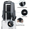 thumbnail image 5 of FENRUIEN Business Laptop Backpack for Men, Water Resistant Tech Travel Bag with USB Charger, Fits 15.6 Inch Computer,, 5 of 12