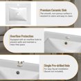 thumbnail image 6 of Euroco 20-Inch Bathroom Vanity with Ceramic Sink, Soft Close Door, Adjustable Shelf, and Door-Mounted Storage Rack - Ideal for Small Bathrooms, 6 of 9