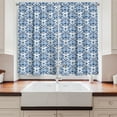 thumbnail image 2 of Ambesonne Blue Kitchen Curtains, Indigo Victorian Design, 55"x39", Petrol Blue Turquoise, 2 of 3