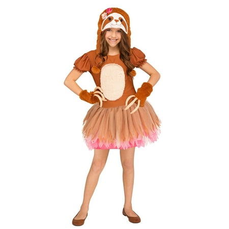Sassy Sloth Girls Child Cute Brown Animal Halloween Costume