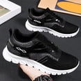 thumbnail image 5 of GrmtClth Breathable Gradient Knit Athletic Trainers for Men Adjustable Lace Cushioned Flexible Wave Sole Anti Slip Daily Jogging Sneakers Black (US/8), 5 of 9