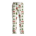 thumbnail image 4 of Fabrcox Christmas Snowman Printed Graphic Slim Fit Pj Bottoms for Men Elastic Waist Drawstring Lounge Bottoms Straight Leg Casual Home Soft Pj Pants with Pockets Green XL, 4 of 4