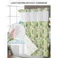 thumbnail image 6 of No Hook Shower Curtain with Snap-in Liner, Spring Leavse Waterproof Fabric Bathroom Curtains, Pastoral Garden Botanical Rustic Burlap Bath Curtains & Mesh Top Window 72"x96" Extra Long, 6 of 9