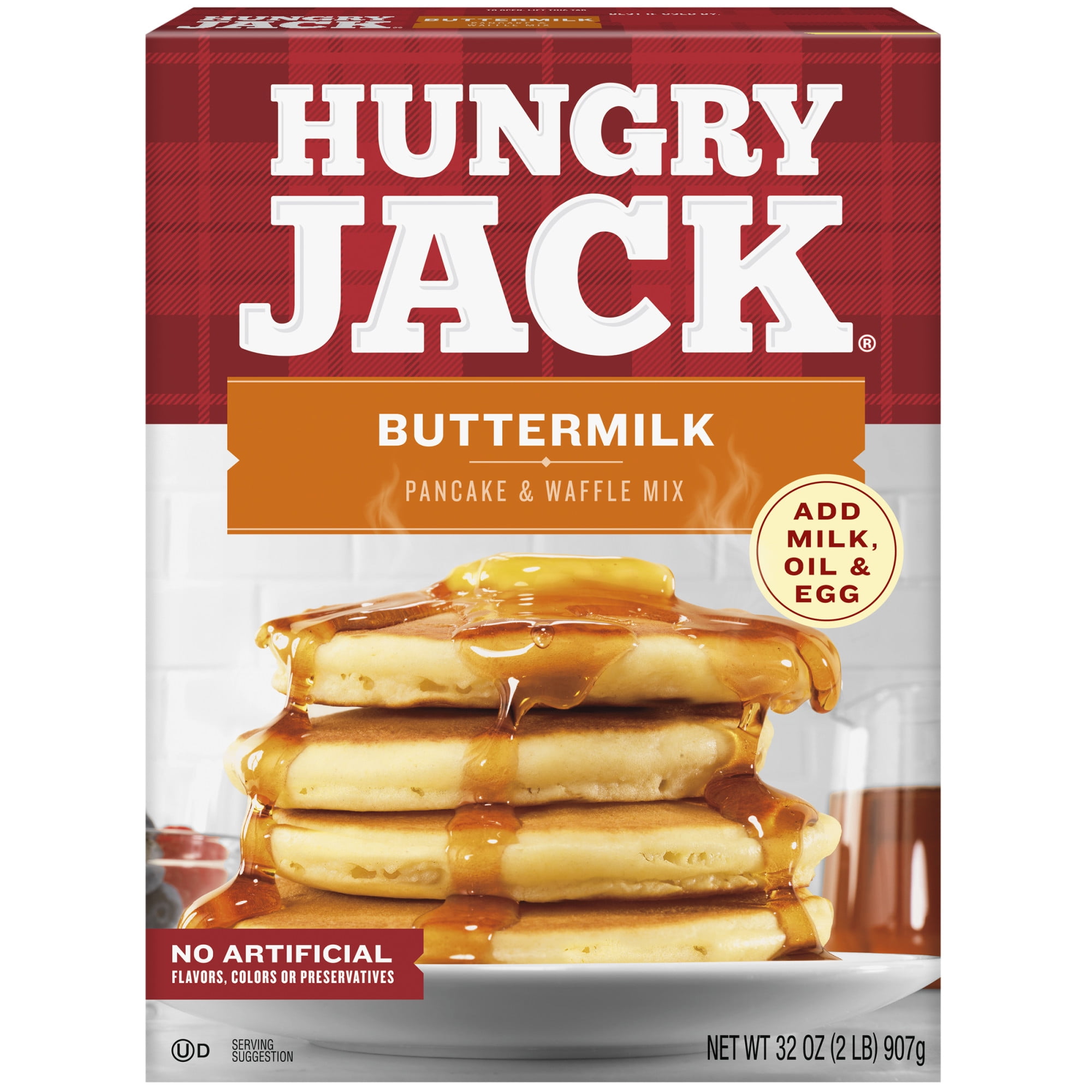 (3 pack) Hungry Jack Buttermilk Pancake Mix and Waffle Mix, 32 oz Box