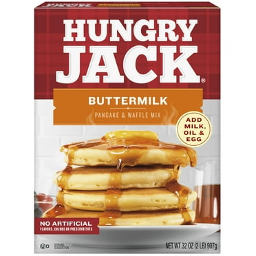 Hungry Jack Buttermilk Pancake Mix and Waffle Mix, 32 oz Box