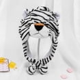 thumbnail image 3 of Gorro de peluche con forma de cabeza de tigre para niños y adultos, gorro de dibujos animados, accesorio para padres e hijos, gorro tipo jersey, gorro de animal, 3 of 6