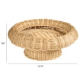 thumbnail image 2 of Bloomingville Round Hand-Woven Rattan Pedestal Bowl, Natural, 2 of 4
