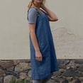 thumbnail image 7 of 2026 Cotton Linen Apron Cross Back Apron for Women with Big Pockets Square Pinafore Dress for Baking Cooking,Dark Blue S, 7 of 7