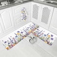 thumbnail image 2 of Kitchen Rugs and Mats,Daisy Lavender Pastoral Floral 2 Piece Anti Fatigue Area Runner Rug Set Comfort Standing Floor Mat,Summer Botanical on White Non Slip Absorbent Doormats for Laundry/Bathroom, 2 of 6