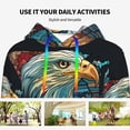 thumbnail image 4 of Kdxio Stained Glass Eagle USA Print Womens Oversized Hoodies Sweatshirts Hooded Pullover Tops Sweaters Casual-Large, 4 of 7