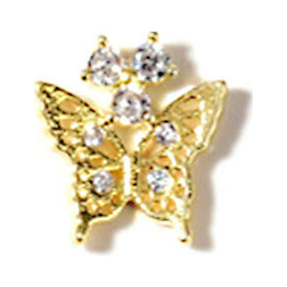 UDIYO Butterfly Nail Decor 3D Visual Effect Sparkling Non-Fading Anti-Oxidation Vibrant Color Decorative Metal Butterfly Nail Jewelry DIY Nail Rhinestones Nail Supplies