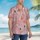 thumbnail image 3 of Balery Flamingos Camisas hawaianas de manga corta para hombre, camisas playeras de corte holgado, camisas de vacaciones con botones,Small, 3 of 7