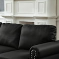 thumbnail image 4 of 83" Modern Leather Sofa with Nails for Living Room - Solid Wood Frame, 4 of 12
