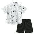 thumbnail image 4 of WOYY Toddler Boys Outfits Hawaii Beach Holiday Short Sleeved Button Shirt Shorts Set Summer Clothes Set, 4 of 4