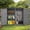 Grey, variant on Waterproof Outdoor Storage Cabinet with Lockable Double Doors, Garden Storage Cabinet by Fir Wood, Outdoor Storage Shed with Adjustable Shelves, Natural