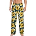 thumbnail image 2 of Picia Insects Of Flowers Mens Soft Woven Cotton Elastic Waistband Sleep Pajama Pant Lounge Sleep Pant With Pockets And Drawstring-Small, 2 of 9