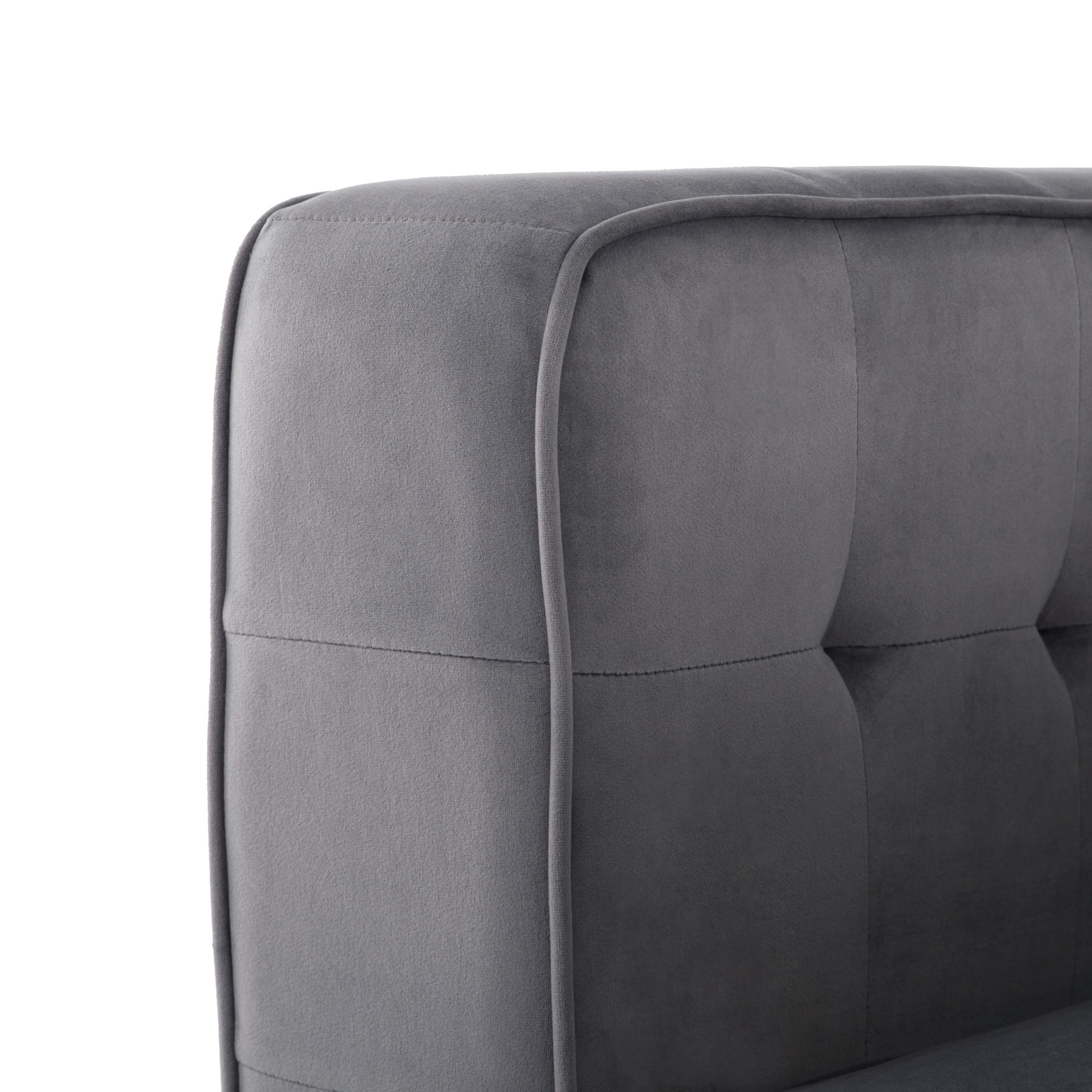 BSHTI 24.41" Velvet Accent Chair – Tufted Seat & Back, Solid Wood Frame, Metal Legs, High-Density Foam, Easy Assembly – For Living Room, Bedroom, Den