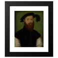 thumbnail image 2 of Corneille de Lyon 12x14 Black Modern Framed Museum Art Print Titled - Portrait of a Man with a Black-Plumed Hat (ca. 1535-40), 2 of 5