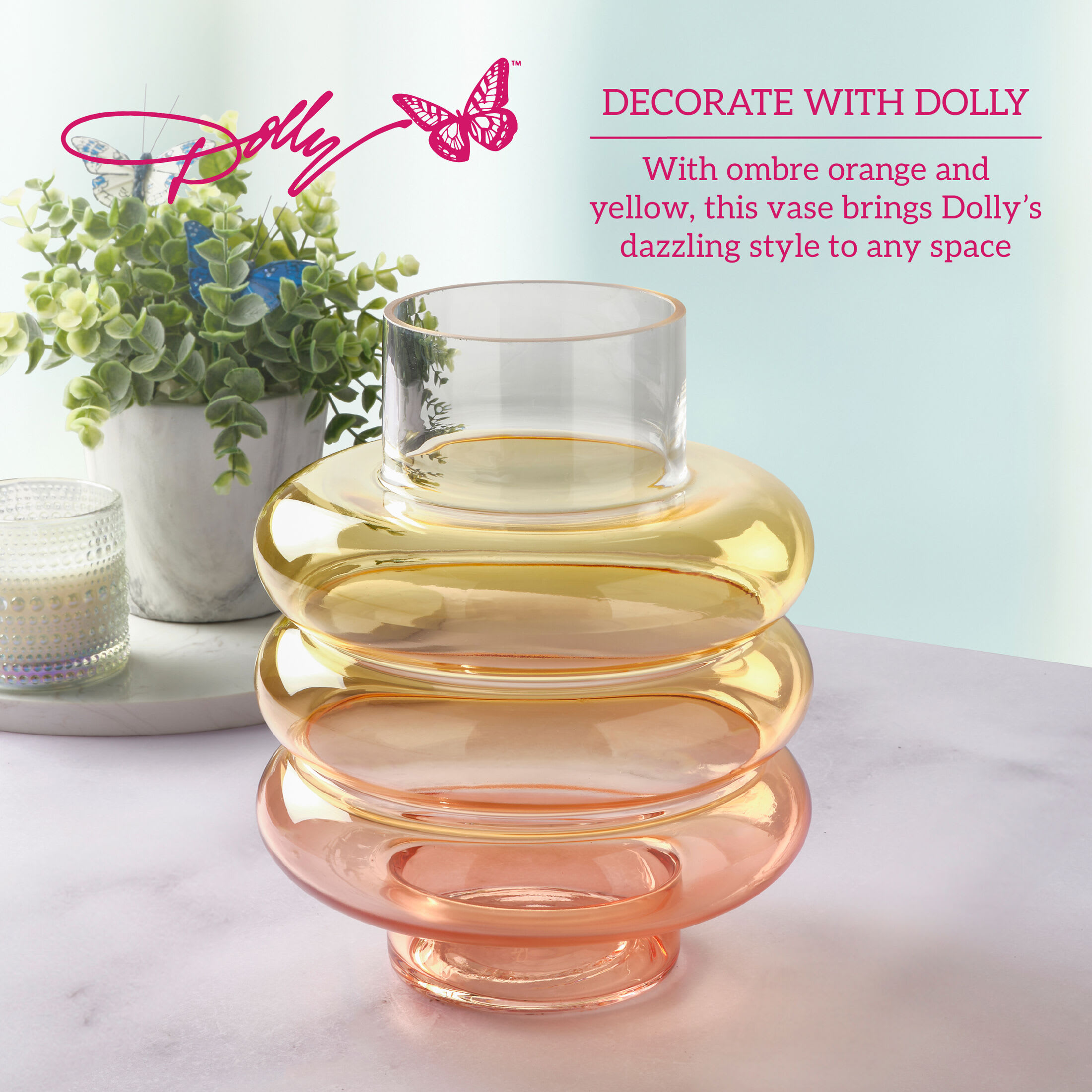 Dolly Parton 8.85 in 2-Tone Colored Vase