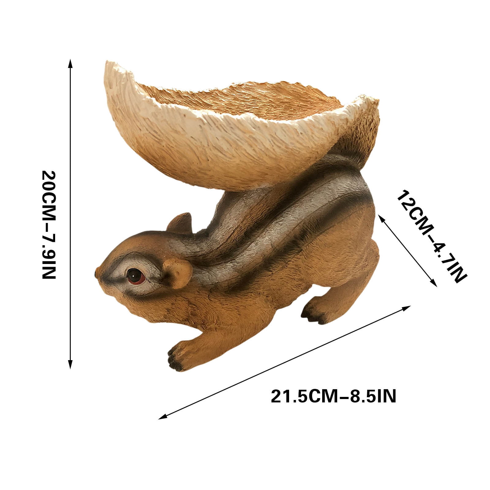 Blasgw Resin Chipmunk Garden Decorative Bird Feeder - Outdoor Statue for Woodland Garden, Whimsical Birdseed Dispenser for Attracting Feathered Friends - 8.5"x4.7"x7.9" multicolor