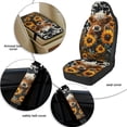 thumbnail image 6 of Xoenoiee Highland Cattle Sunflower Pattern Car Seat Covers Full Set of 5 for Women Men, Faux Leather Auto Seat Cover Protector with Seat Belt Covers and Center Console Cover, 6 of 7