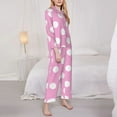 thumbnail image 3 of Sigee Pink And White Polka Dot for Women’s Pajama Sets Long-Sleeved Pjs Sets for Women 2 piece Sleepwear-Small, 3 of 7