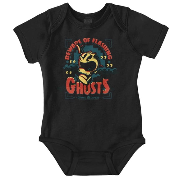 PACMAN Halloween Flashing Ghosts Romper Boys or Girls Infant Baby Brisco Brands NB