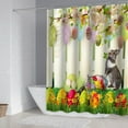 thumbnail image 4 of Moocorvic Spring Decor Easter Bunny Shower Curtains for Bathroom, Rabbits Floral Plant Watercolor Flower Shower Curtain Set with 12 Hooks,59x71in(S), 4 of 6