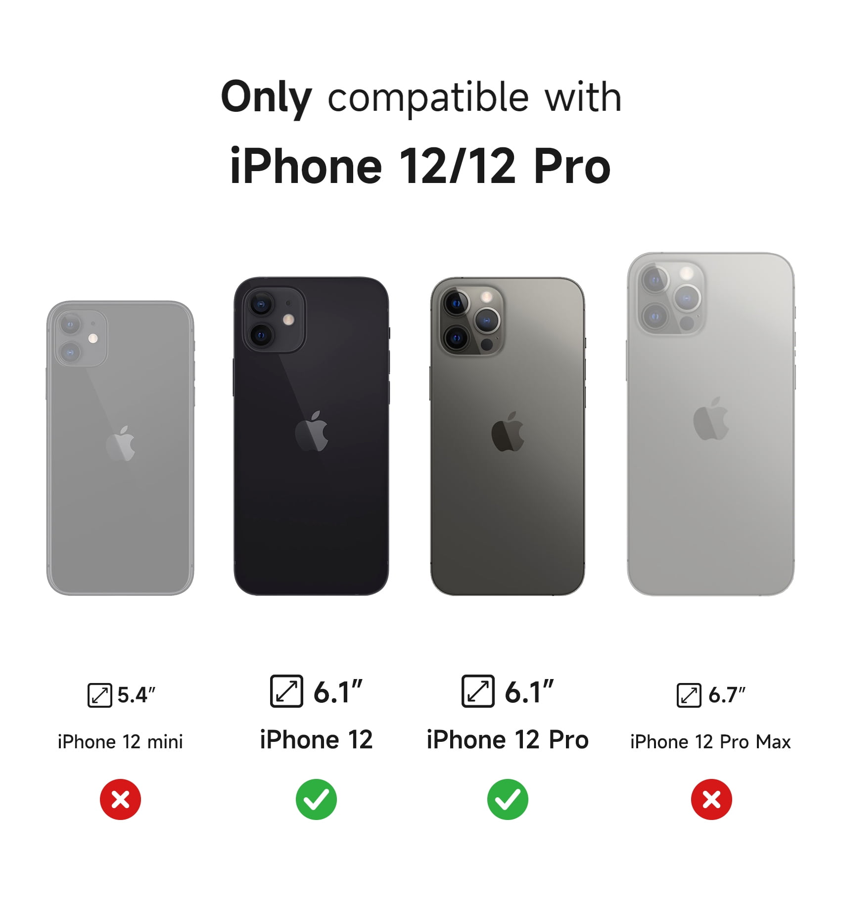 Suritch for iPhone 12 / 12 Pro Case with Magnetic Slide Camera Cover and Adjustable Kickstand, Compatible with MagSafe, Shockproof Bumper Case Slim Protective Cover, Black