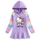 thumbnail image 3 of Hello Kitty primavera y otoño nuevo algodón dibujos animados Arco Iris niñas vestido de manga larga con capucha suéter vestido de princesa, 3 of 5