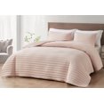 thumbnail image 4 of Chezmoi Collection Valkyrie 3-Piece Blush King Size Quilt Set - Cross Stitch Stone-Washed Soft Microfiber Lightweight Quilted Bedspread Set for All Seasons, 4 of 4