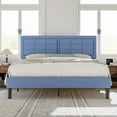 thumbnail image 1 of VECELO Queen Size Upholstered Bed Frame, Modern Platform Bed Frame with Adjustable Button Tufted Headboard for Bedroom, No Box Spring Needed, Easy Assembly, Light Blue, 1 of 8