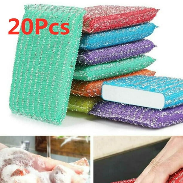20 X éponge de nettoyage mousse vaisselle pot à laver nettoyant brosse  tampon de nettoyage cuisine 