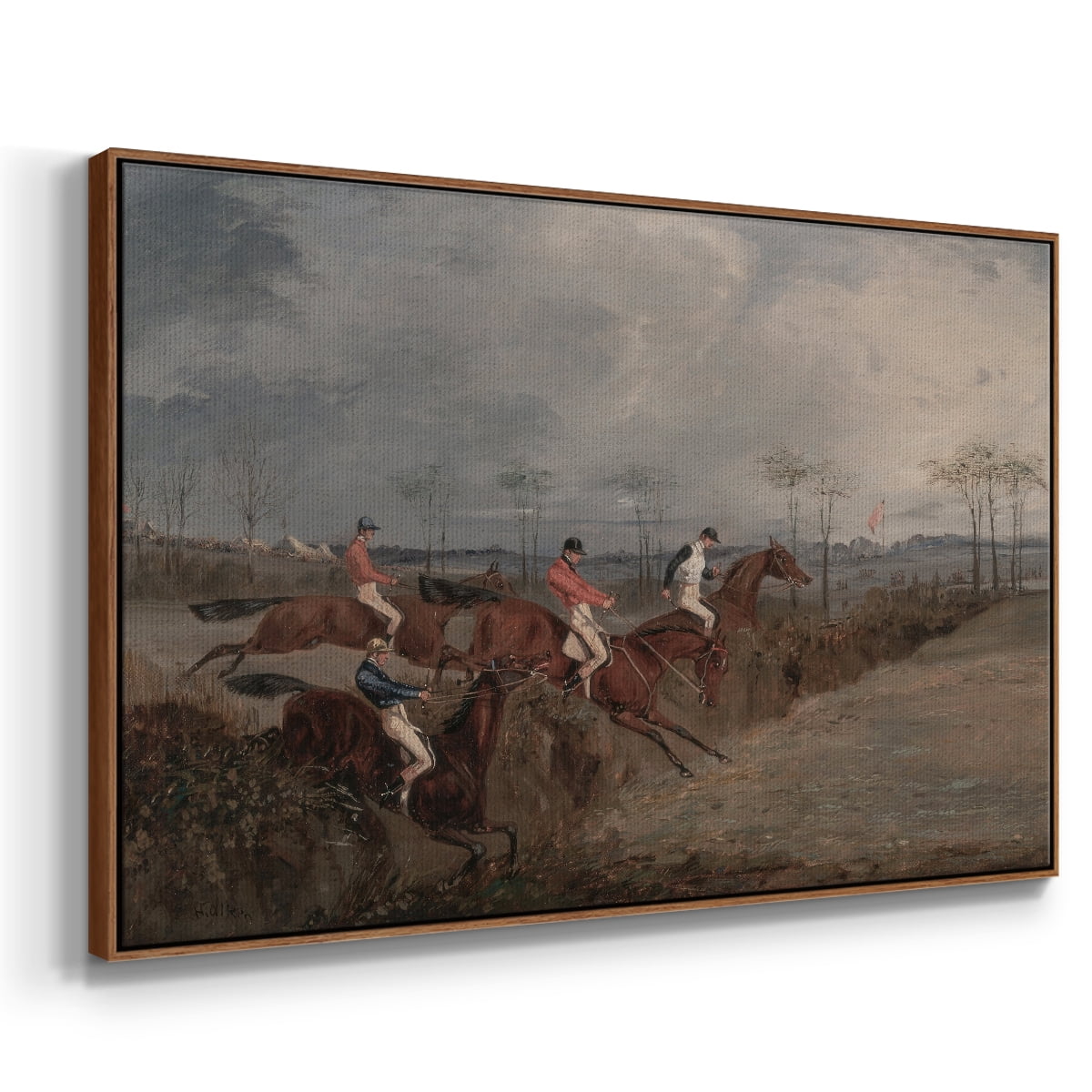 Vintage Animal Print-XXXI By Wexford Home Framed in Walnut Wood Gallery Wrapped Canvas 25 in. x 37 in.