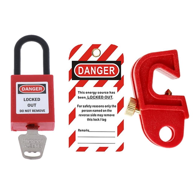 Juego de 3 cerraduras de seguridad automáticas industriales de color rojo eléctrico CB-01 / CB-02 CB-02-S