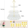 thumbnail image 4 of Dessert Cupcake Stand ,3 Tier Cup Cake Holder Tower Plastic Cake Display Stand Dessert Serving Tray for Tea Party,Birthday,Weding, 4 of 10