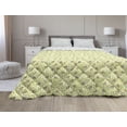 thumbnail image 1 of Nature Down Alternative Comforter, Botanical Pattern with Bicolour Monochrome Herbs and Plants, Microfiber Quilt for All Season, 5 Sizes, Sage Green Yellow Green, by Ambesonne, 1 of 3
