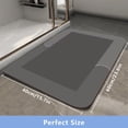 thumbnail image 2 of Bath Mat-Rubber Backing Non SlipThin Bathroom Rugs Fit Under Door- Quick Dry Absorbent Faux Suede Surface Grey Bathroom Floor Mats-Shower Rug for in Front of Bathtub Shower Dark Gray 16x24, 2 of 7