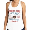 thumbnail image 2 of Candy Cane Cafe Tank Top Fitted Racerback Women's Large Heather Grey, 2 of 5